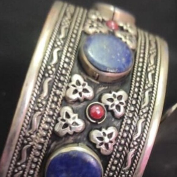 Single Afghani Vintage Stones and Beads Cuff Bracelets, Handcrafted Bracelets, - Picture 8 of 8